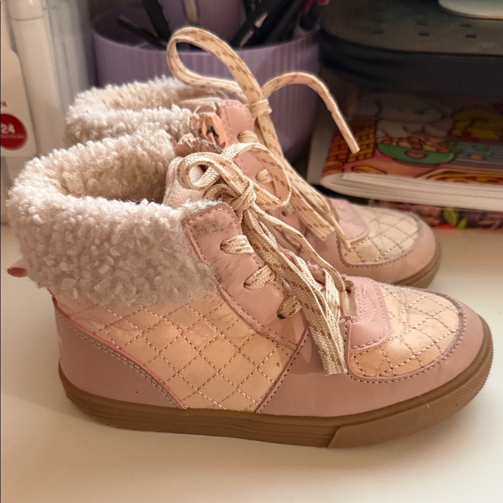 OshKosh B'gosh Pink Quilted Kids Boots guc